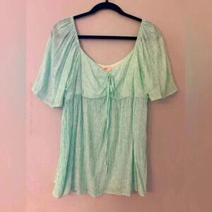 Ott sweetheart empire waist tie front top size L